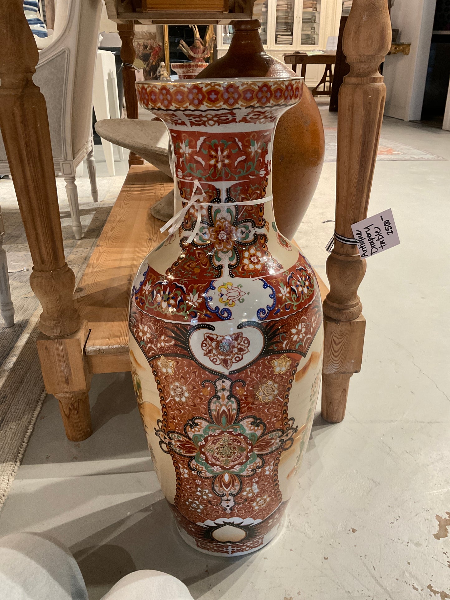 Chinoiserie Vase Large - Dark Orange