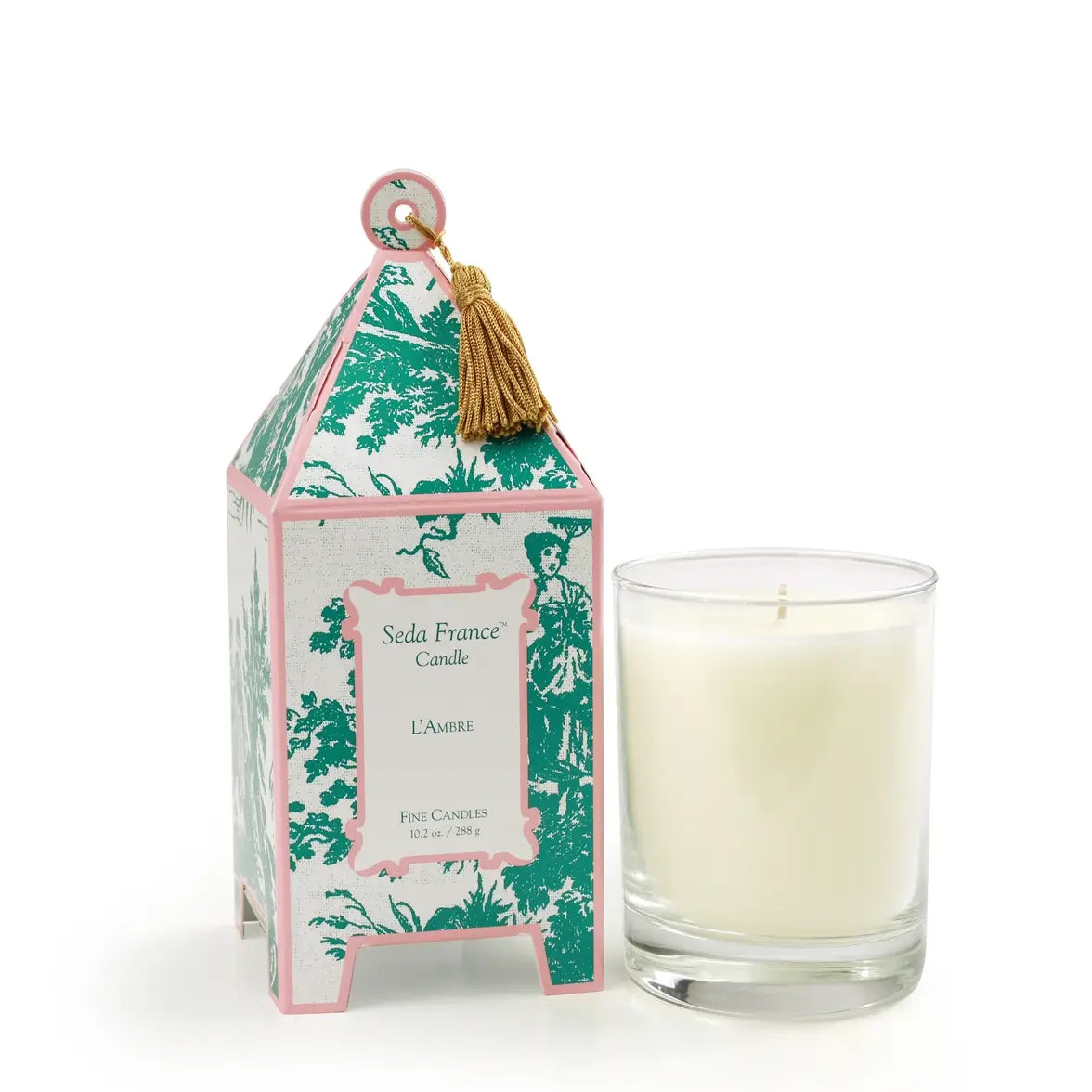 L'ambre Classic Toile Pagoda Box Candle