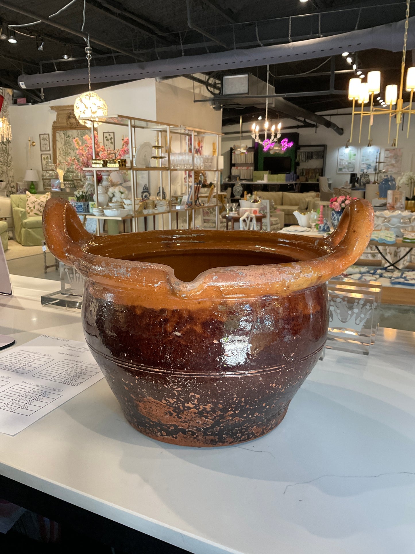 Brown Antique Pot with Spout