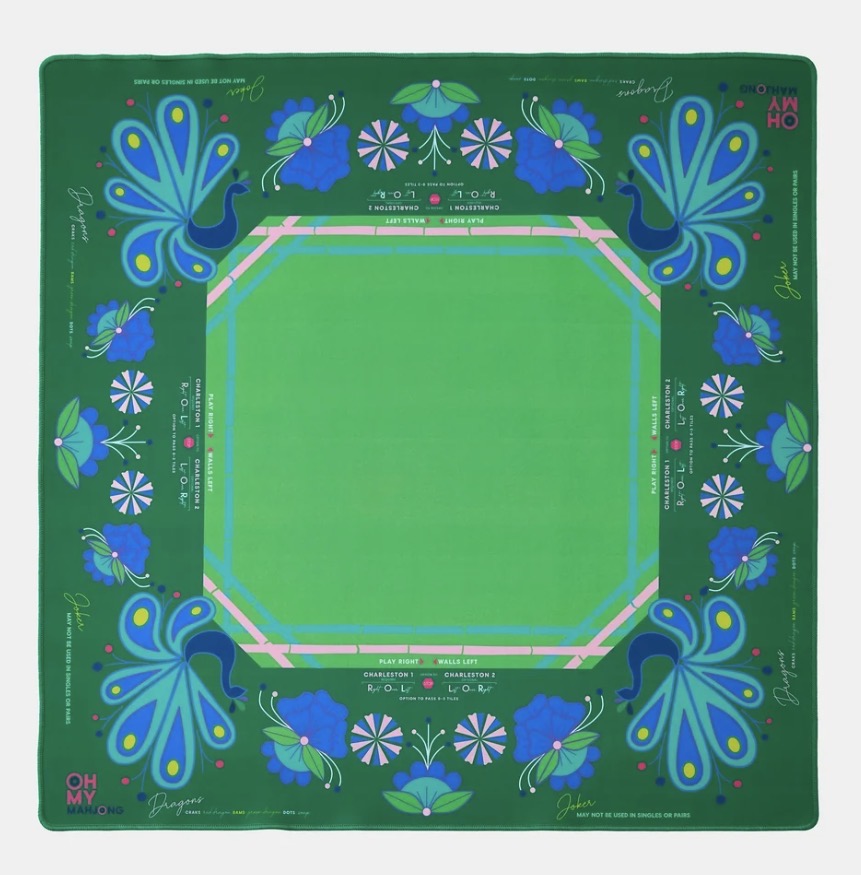 OhMyMahjong Birdie Green Mat in Tube