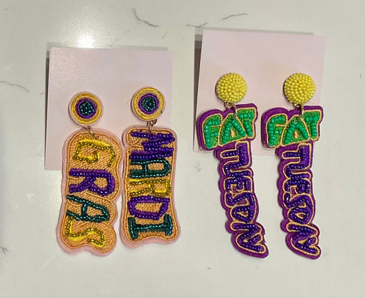Mardi Gras Earrings