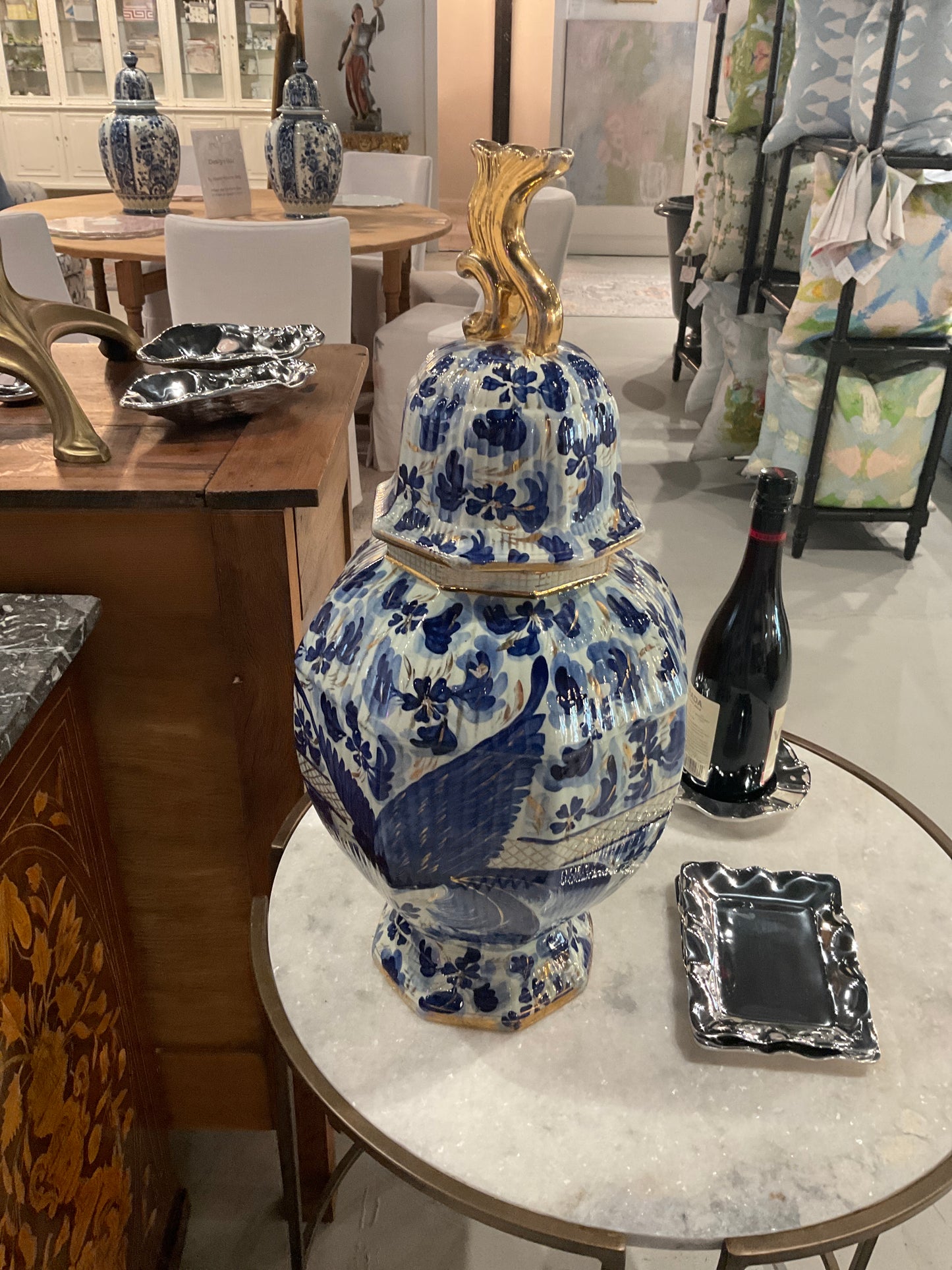 Antique Blue & White Ginger Jar