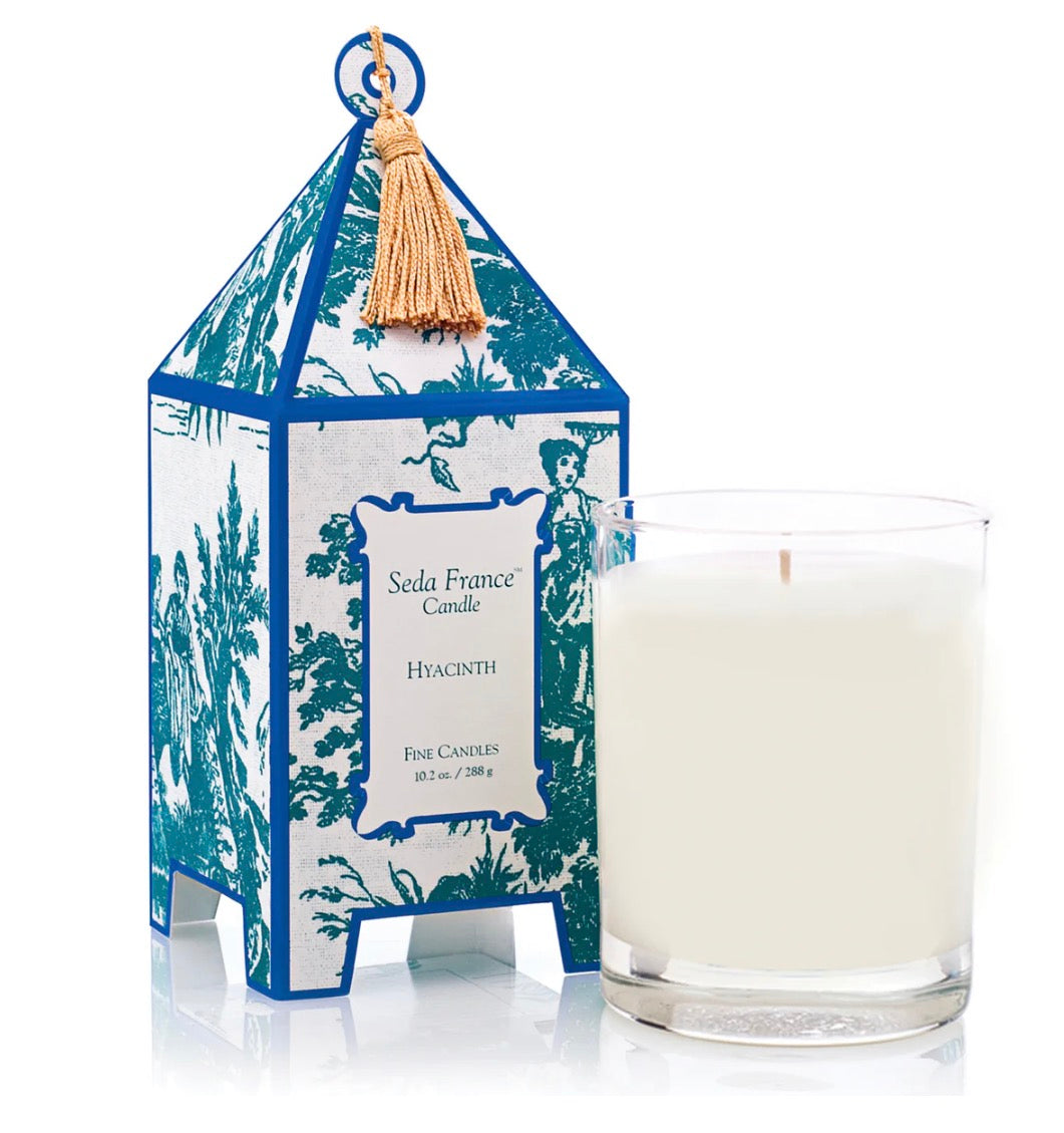 Hyacinth Classic Toile Pagoda Box Candle