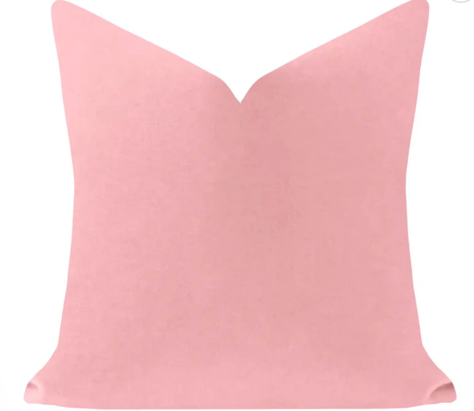 Blush Pink Solid Velvet Pillow