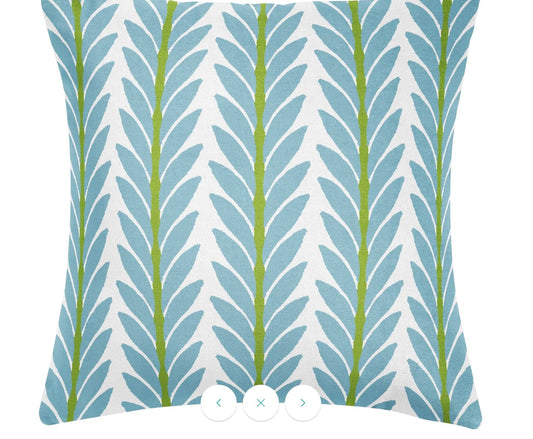 Frond French Blue Decorative Pillow