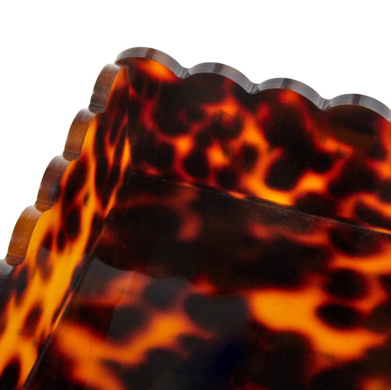 Tortoise Print Scalloped Edge Acrylic Cocktail Napkin Holder