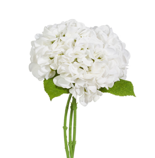 13” Real Touch White Hydrangea Bundle