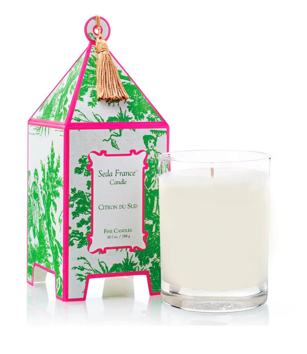 Citron Du Sud Classic Toile Pagoda Box Candle