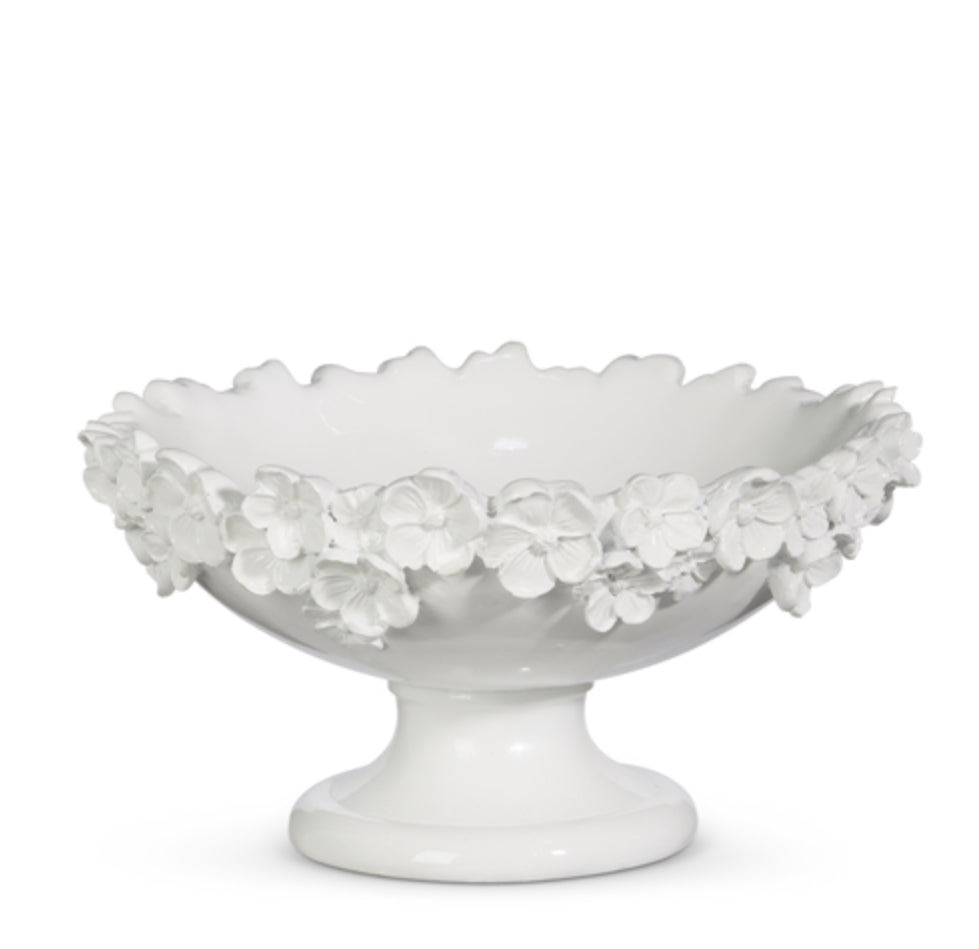 10" White Floral Container