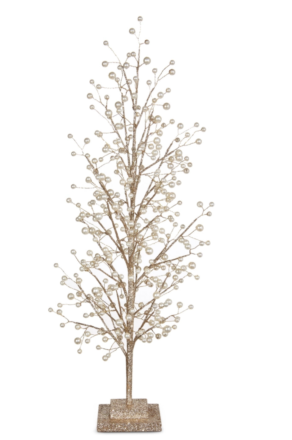 27.5" GLITTERED TREE WITH PEARLS