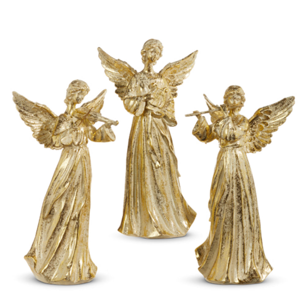 Gold Angel With Instrument