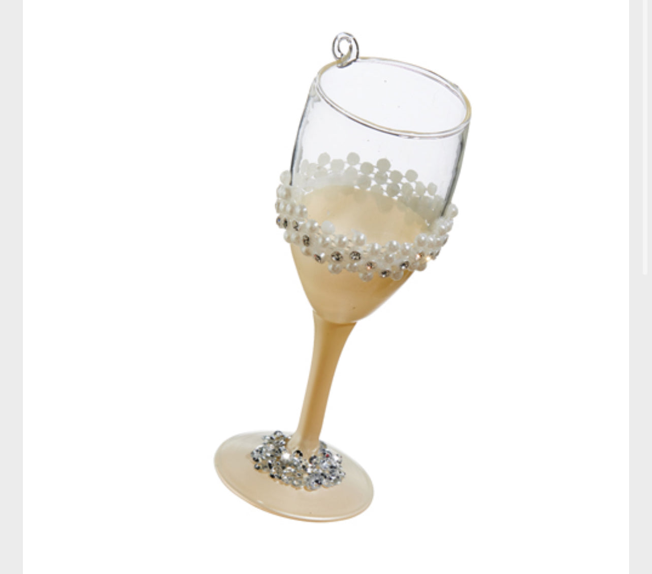 PEARL WINE GLASS ORNAMENT