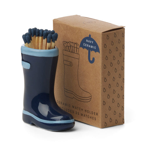 Paddywax Wellington Rain Boot Matches - Dark Blue