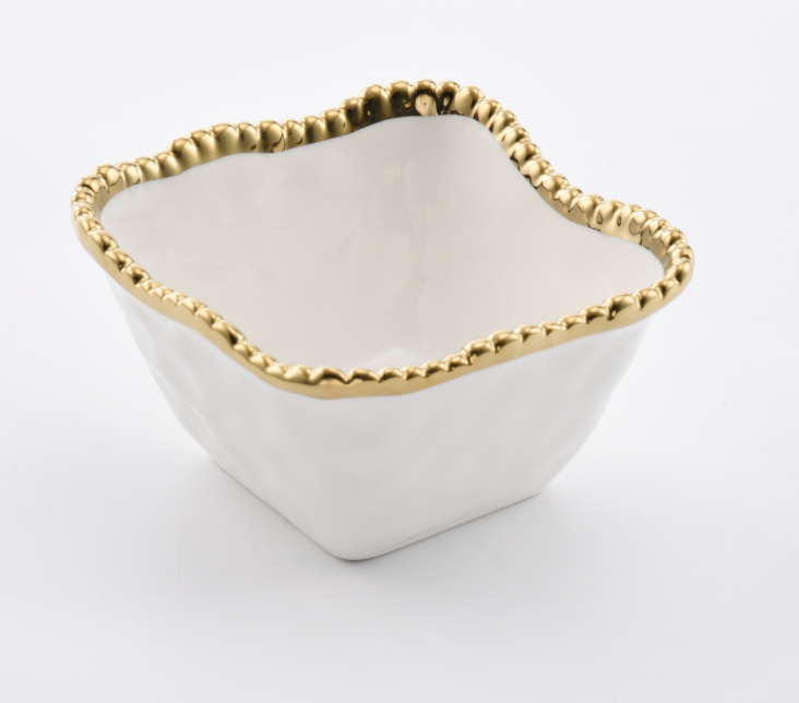 PB- GOLDEN SALERNO SQUARE SNACK BOWL