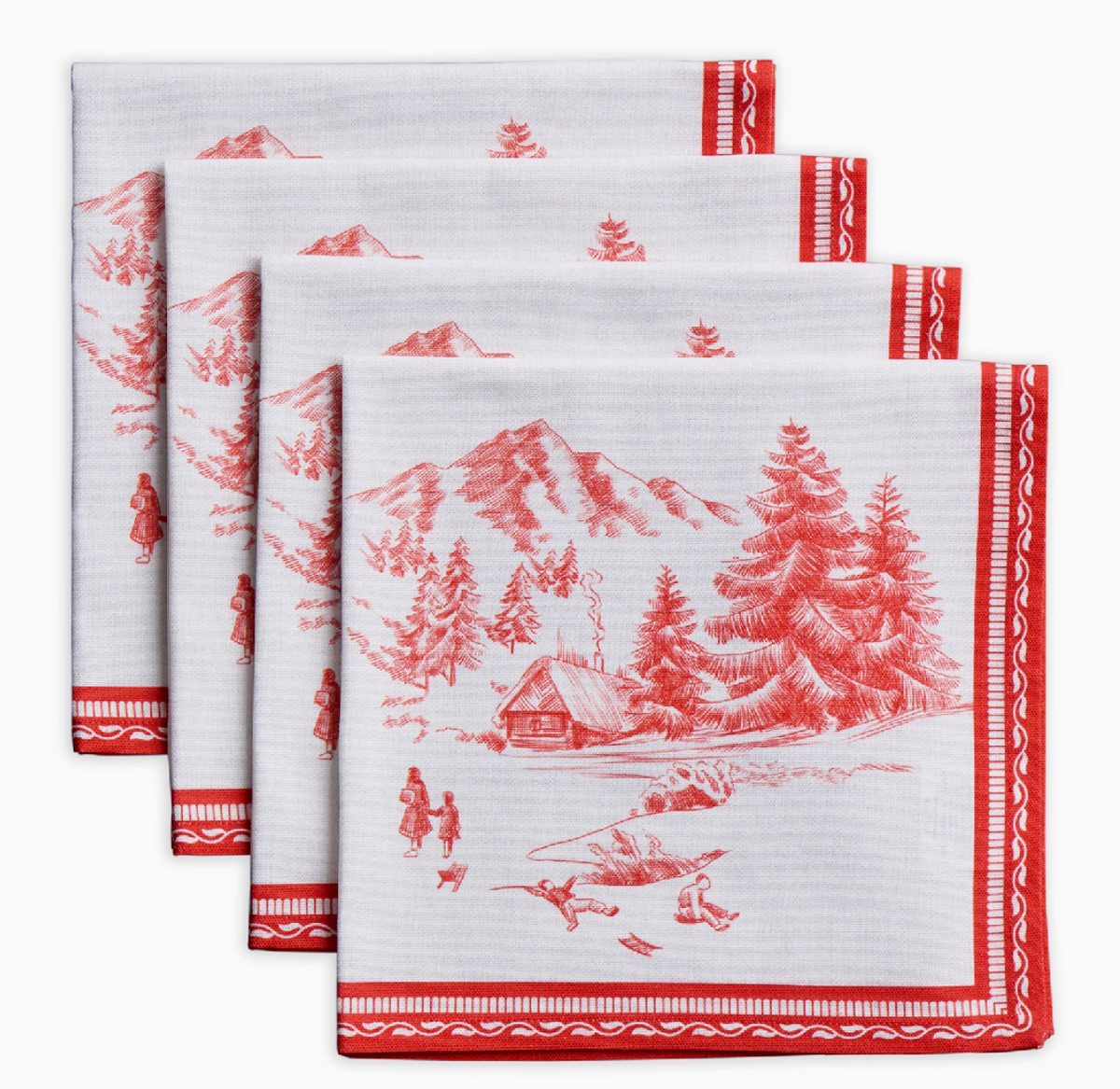 Winter Jouy 100% Cotton Napkins (Set of 4)