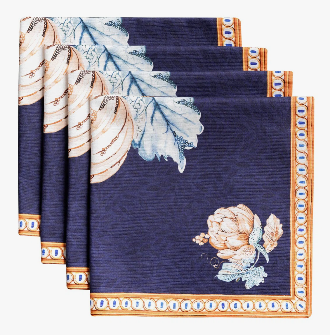 Pumpkin Blues 100% Cotton Napkins (Set of 4)