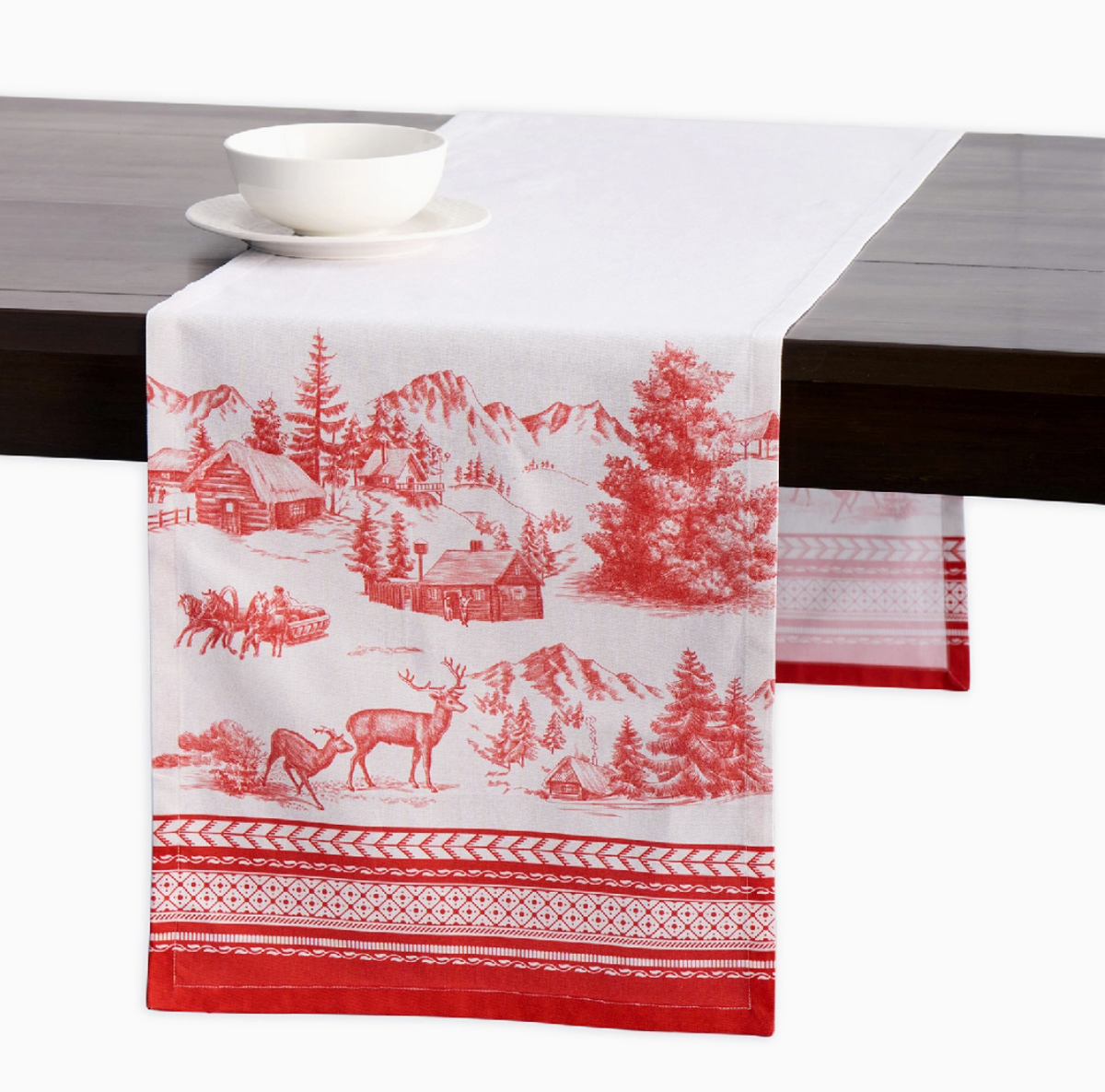 Winter Jouy 100% Cotton Table Runner