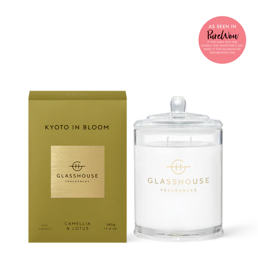 13.4 oz Triple Scented Candle Kyoto in Bloom- Camellia & Lotus