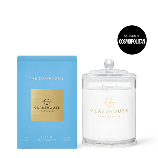 13.4 oz Triple Scented Candle The Hamptons- Teak & Petitgrain
