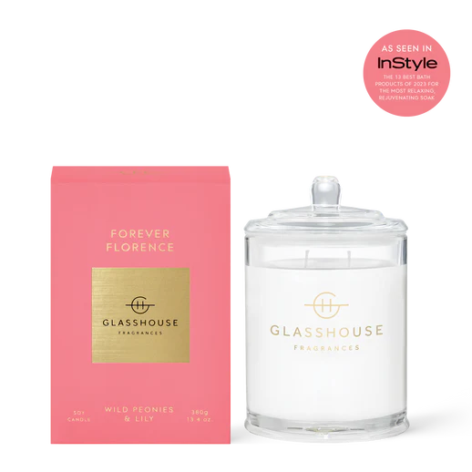 13.4 oz Triple Scented Candle Forever Florence- Wild Peonies & Lily