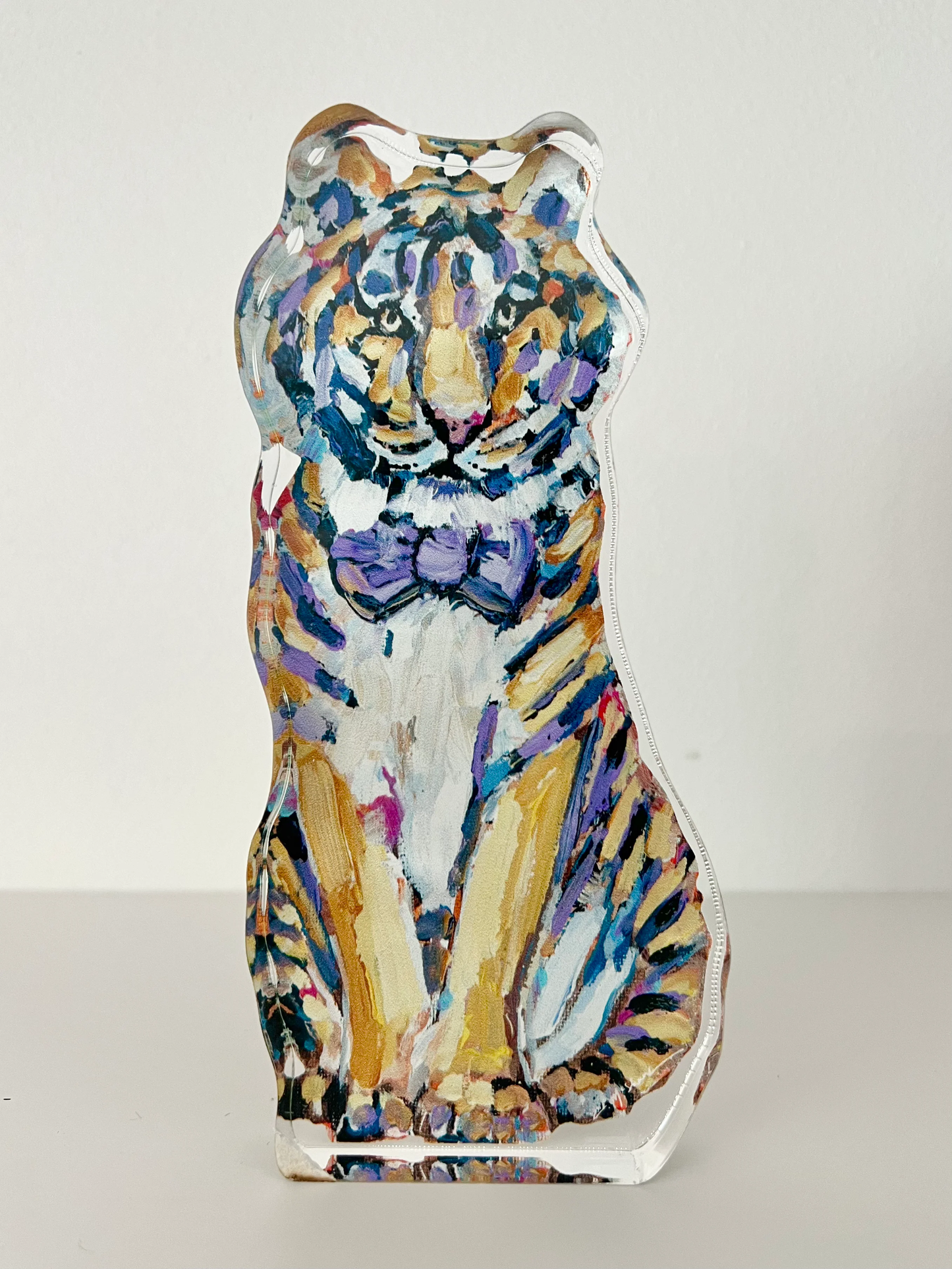 Tiger Acrylic Shelfie (Purple & Gold)