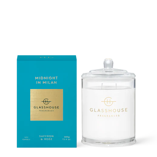 13.4 oz Triple Scented Candle Midnight in Milan- Saffron & Rose