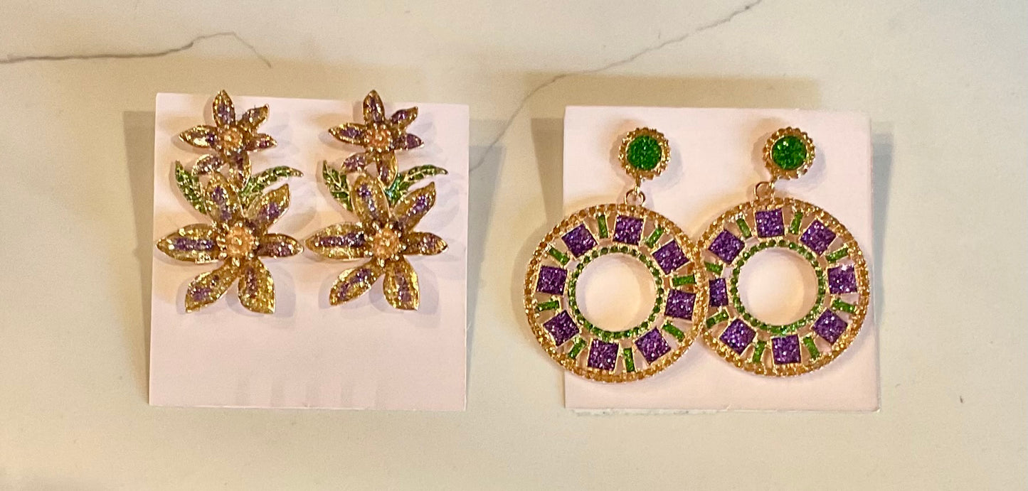 Mardi Gras Earrings