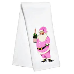 Kitchen Towel- Champagne Santa