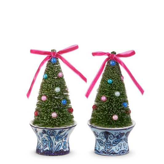 Bottle Brush Chinoiserie Pot Ornament