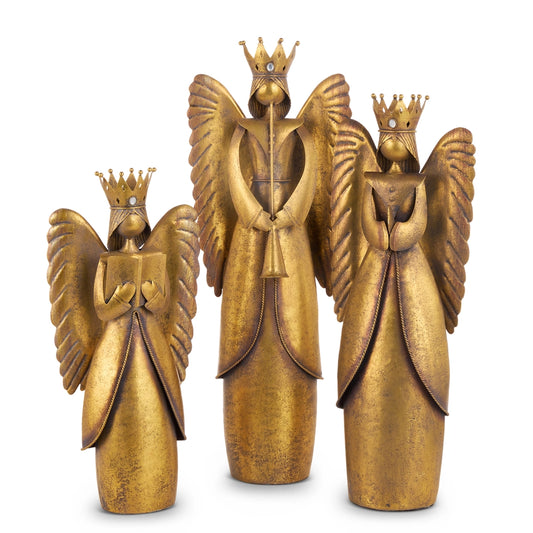 Weathered Angels With Crowns