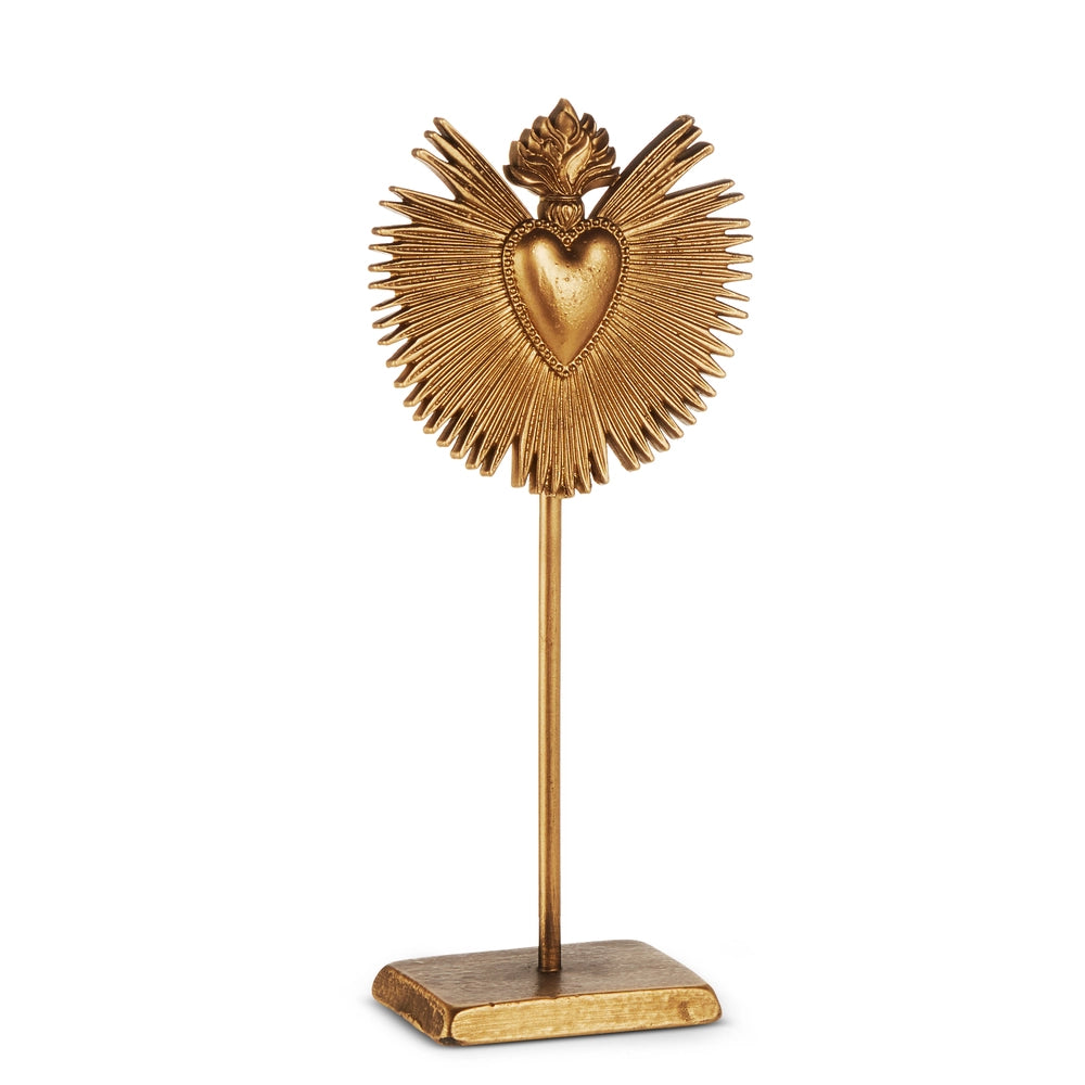 Antique Gold Heart Stand