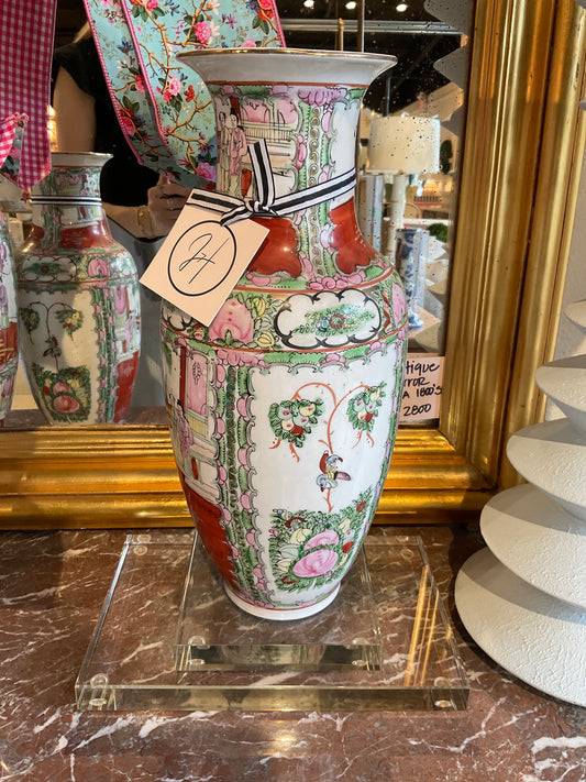 Chinoiserie Vase Small - Pink and Red