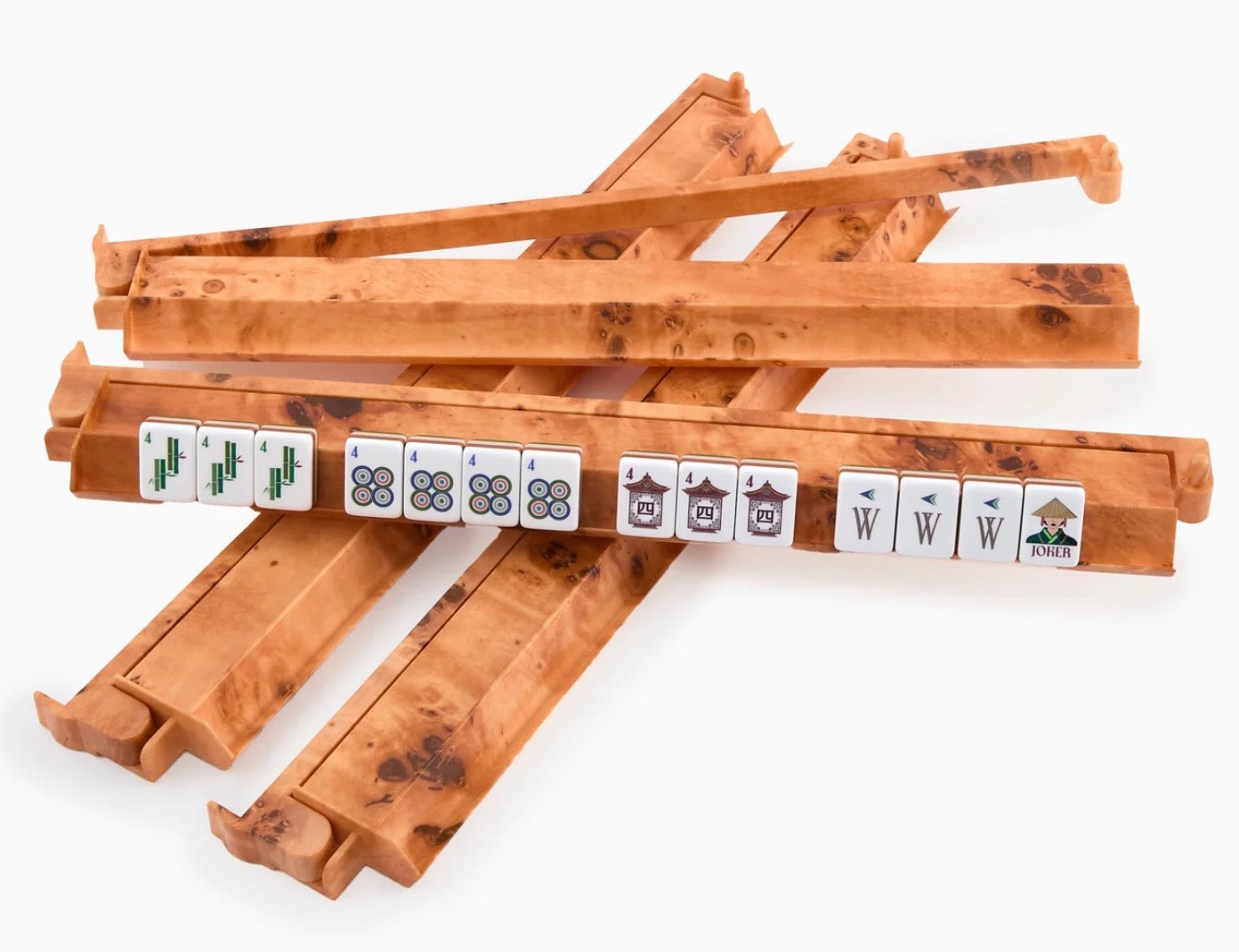 OhMyMahjong Burl Rack and Pusher Set