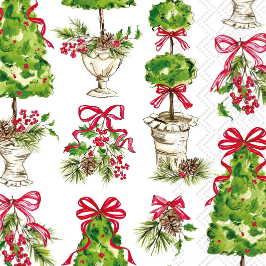 Paper Guest Towels 20ct Holly Topiary Christmas