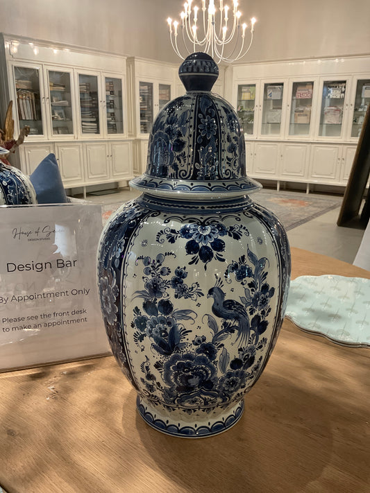 Antique Blue Delft Ginger Jar