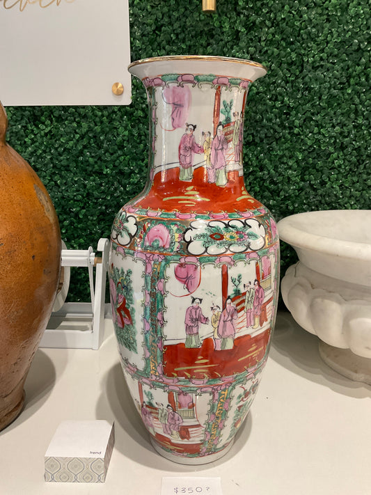 Chinoiserie Vase Medium - Pink and Red