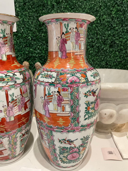 Chinoiserie Vase Medium - Pink and Orange