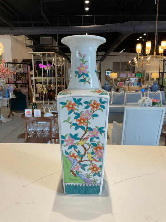 White Chinoiserie Vase