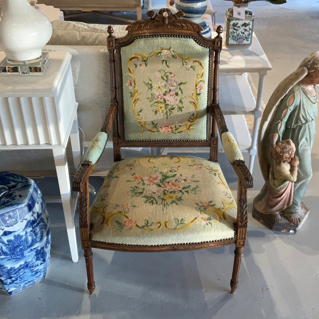 Needlepoint blue chairs
