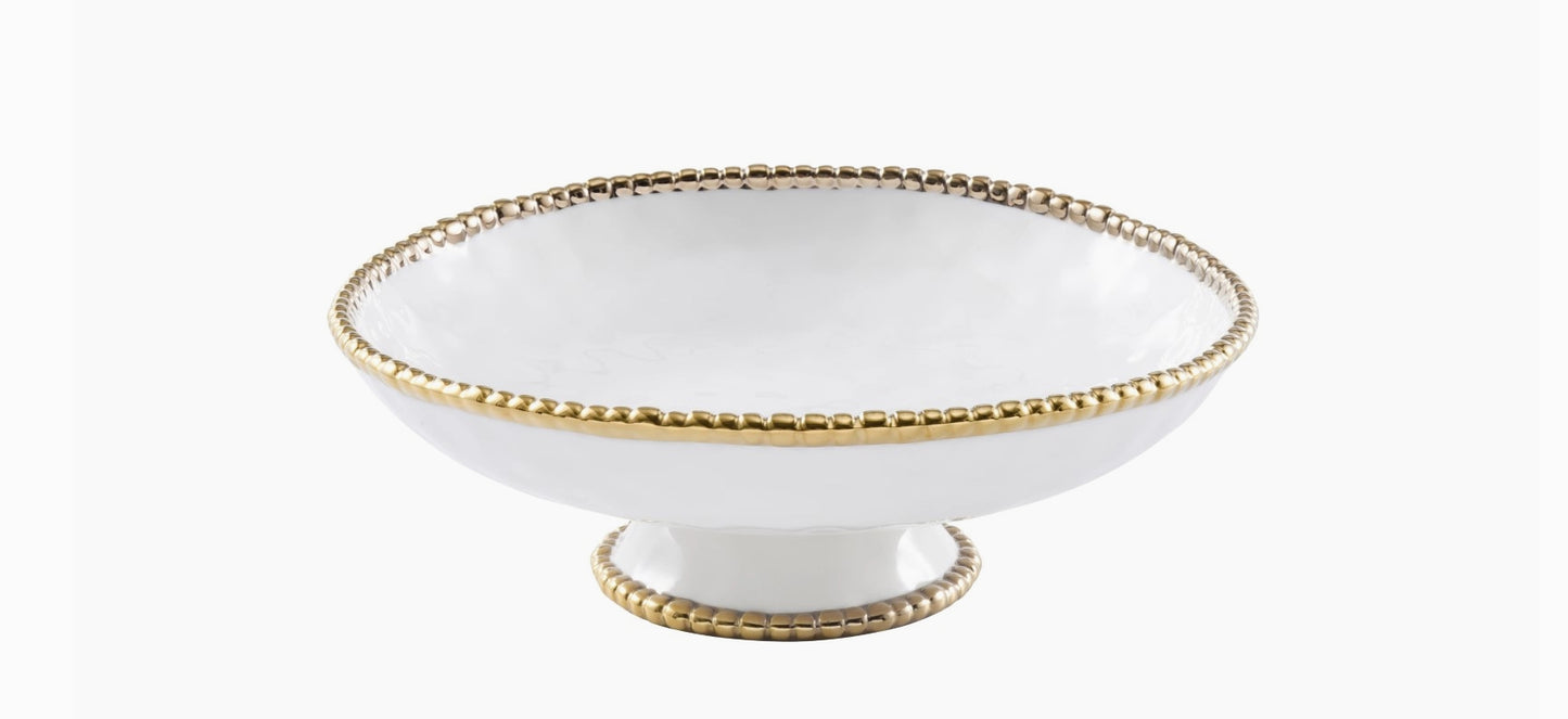 PB- GOLDEN SALERNO LARGE FOOTED BOWL
