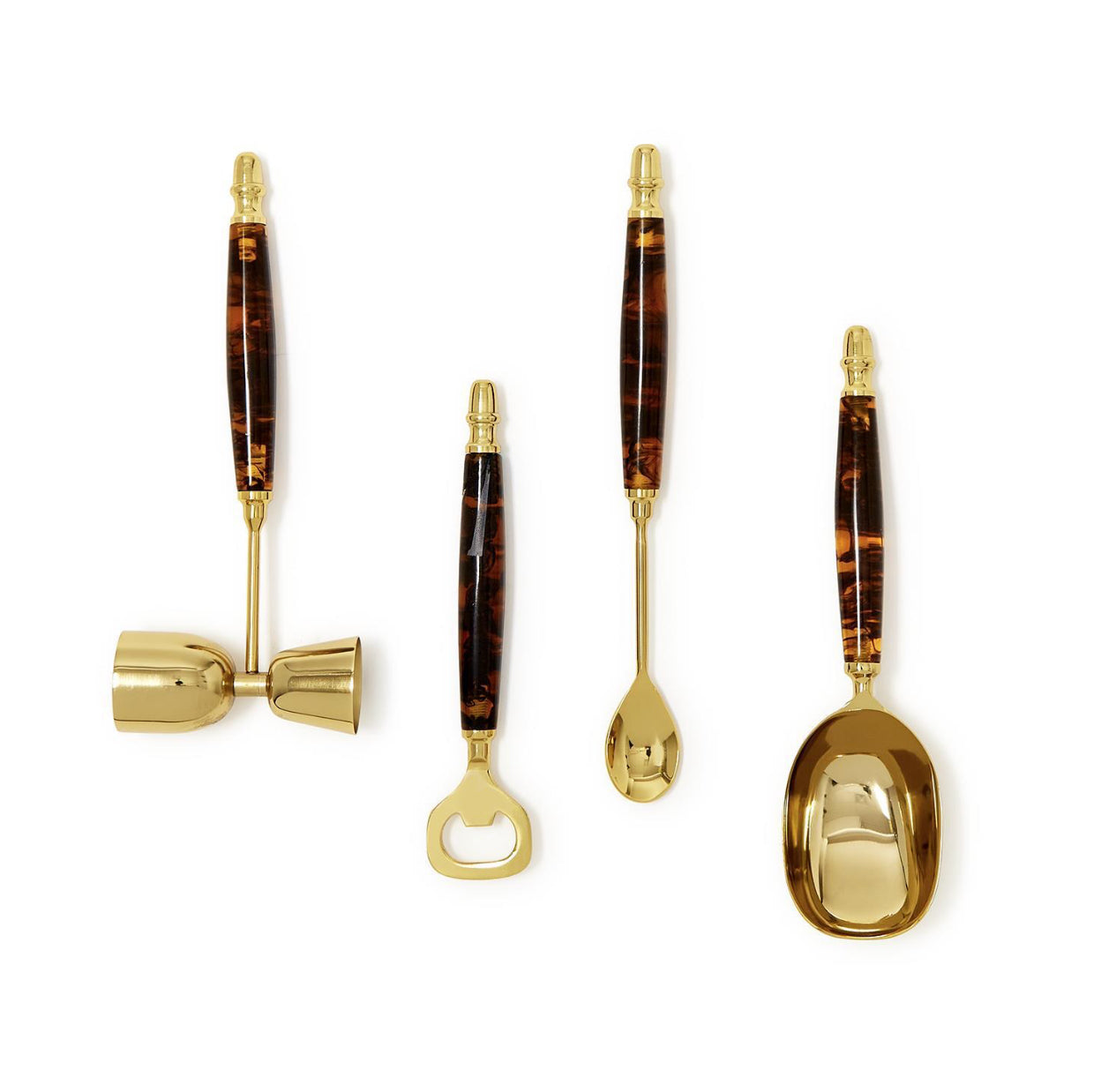 4 Pc Tortoise Print Bar Set
