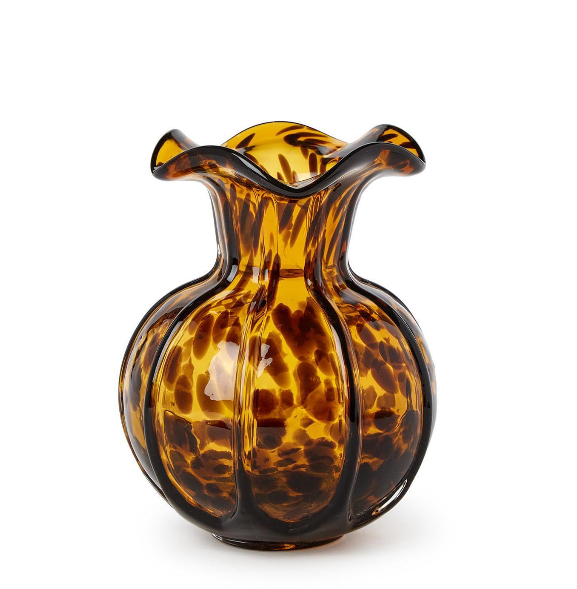 Ruffled Tortoise Print Vase