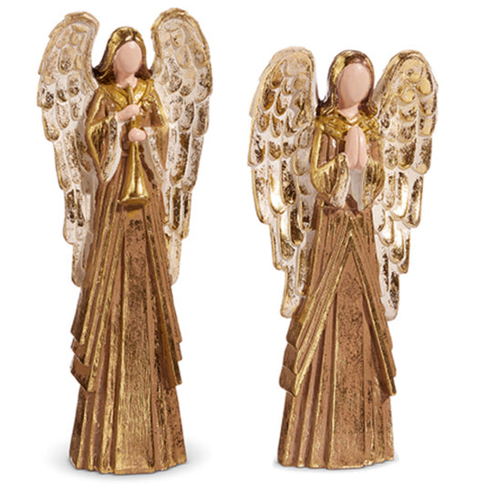 12.5" GILDED ANGEL WITH HORN