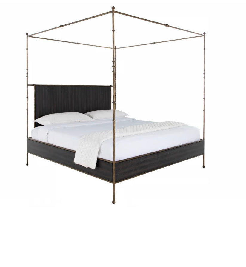 Black Wood King Poster Bed