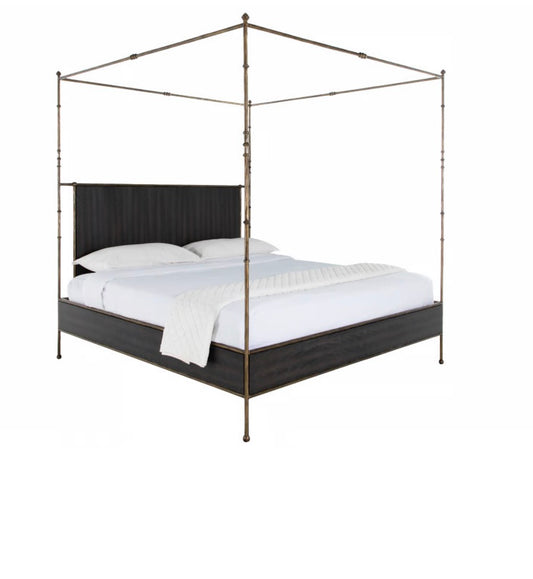 Black Wood King Poster Bed