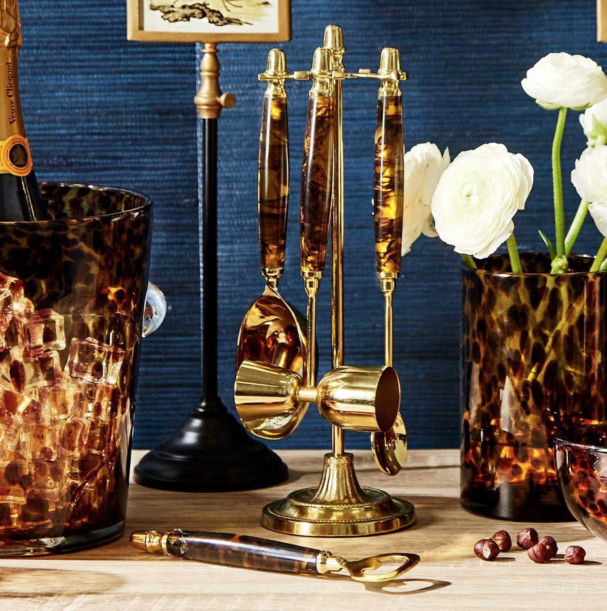 4 Pc Tortoise Print Bar Set