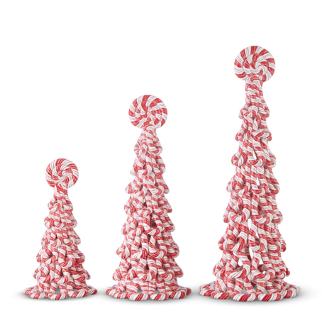 13" PEPPERMINT TREES (set of three)