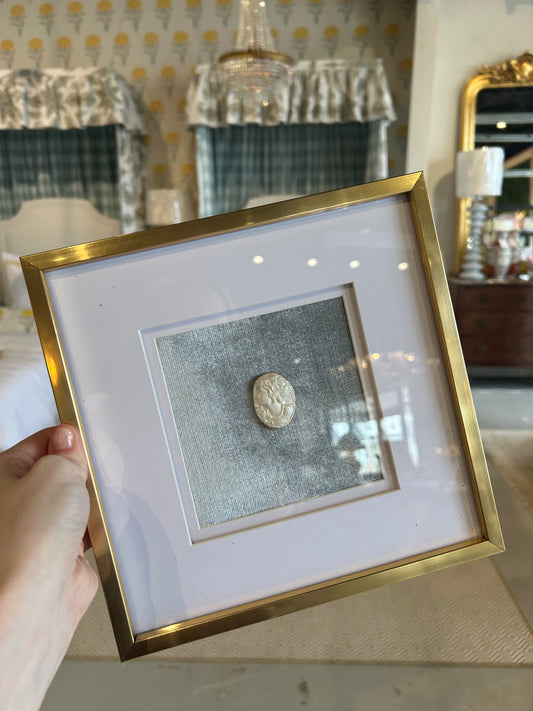 Gold Framed Cameo Intaglio (blue Velvet)