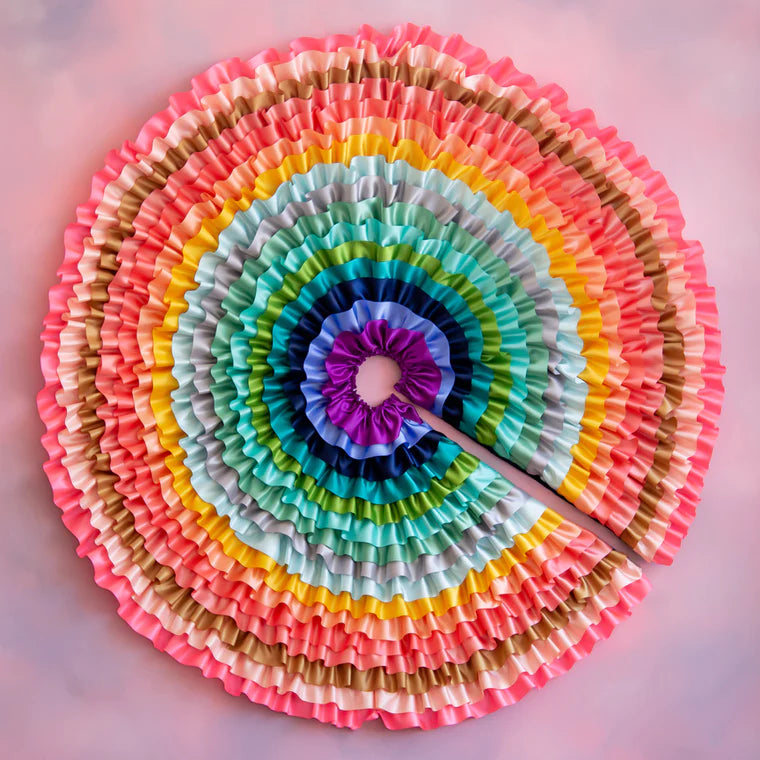 ROWS OF RUFFLES TREE SKIRT, ACRYLIC, 60"