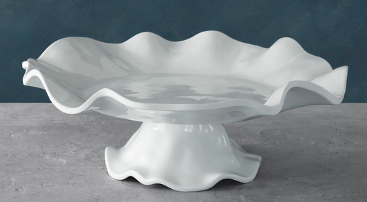 VIDA Havana Pedestal Cake Plate (White)